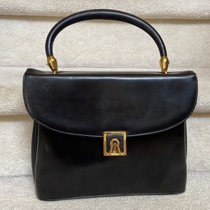 vintage henry birks & sons leather handbag